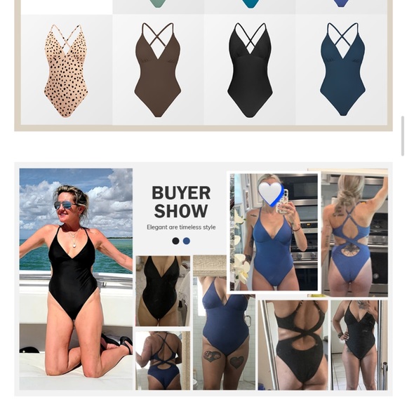 NWT One Piece Swimsuit Women’s size Large | Highly Rated | Cupshe | Blue - Picture 3 of 10